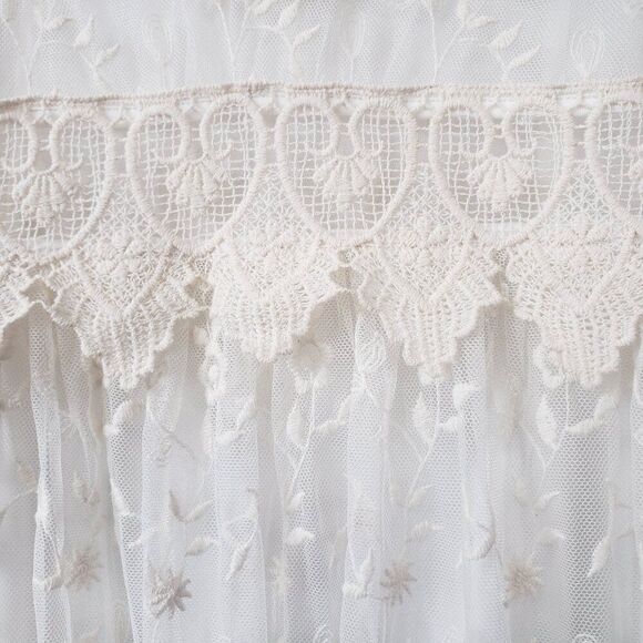 Sundance Juliet Lace Mini Dress Size 2 Ivory Boho Western Festival Lined Zipper - Picture 4 of 12